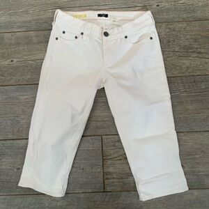 J.CREW Factory Stretch Matchstick Crop White Denim